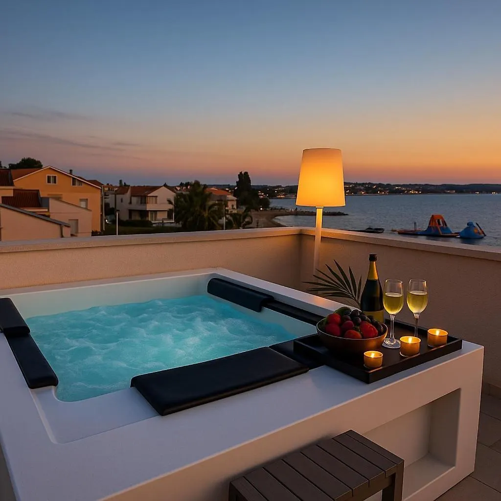 Four Seasons Vrsi Twin Villa Beachfront - Heated Pool & Jacuzzi